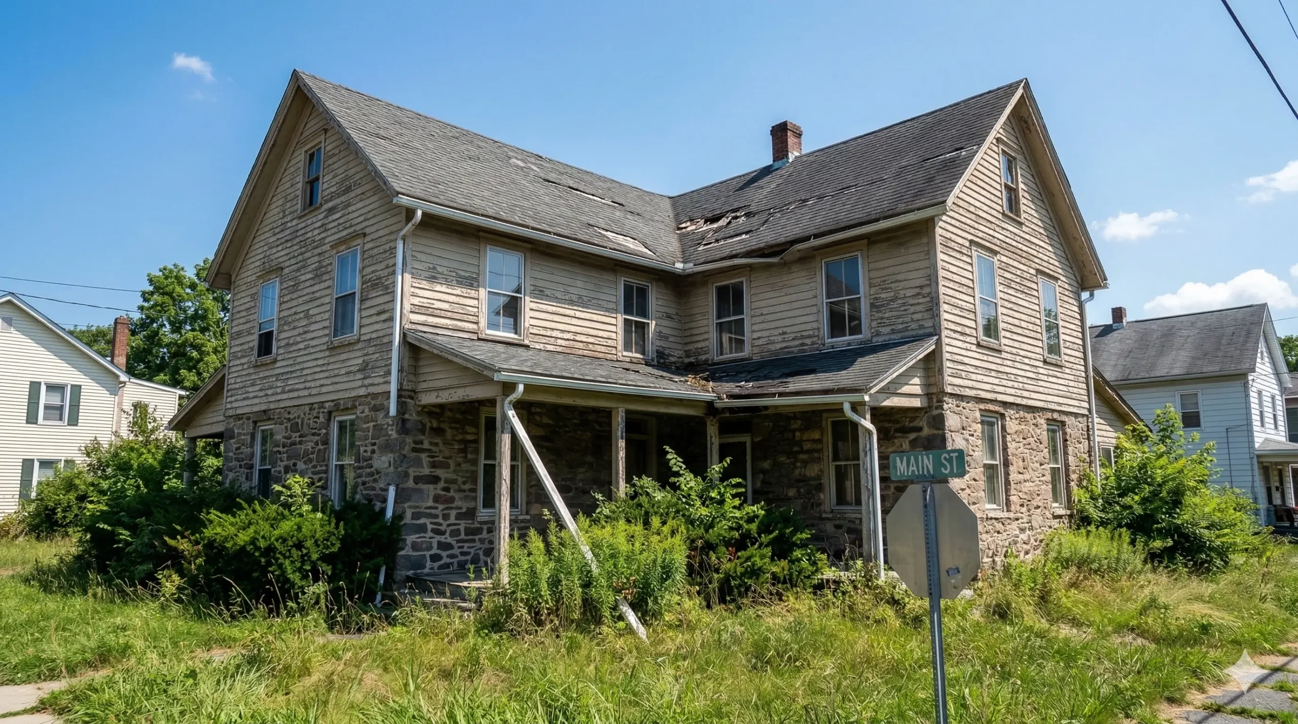 Older house in Monroe County PA that needs extensive repairs making it difficult to sell to traditional retail buyers.