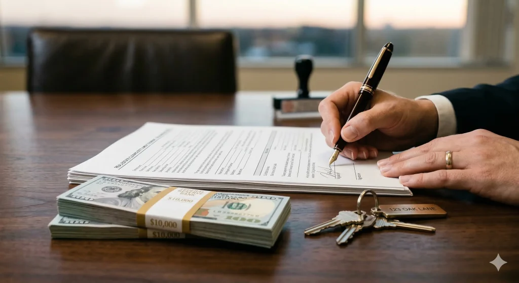 Signing closing documents with cash buyers for rental properties Lehigh Valley to escape bad tenants fast