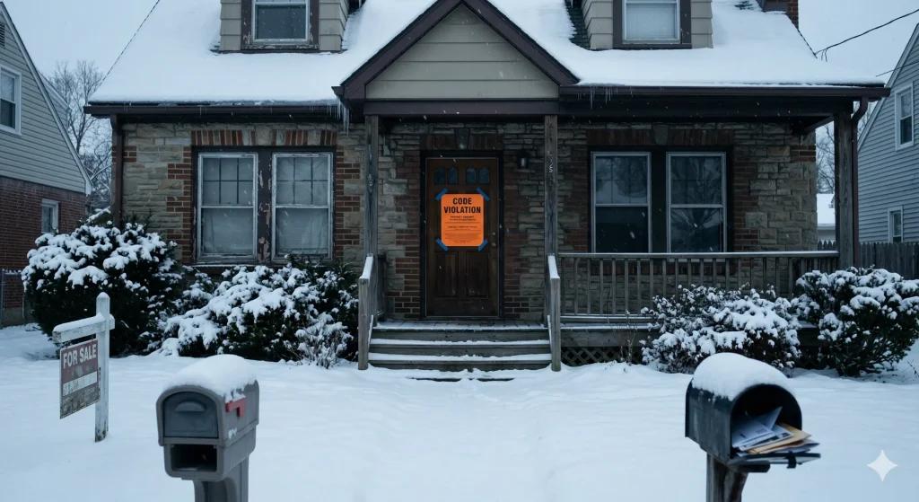 Weather damaged vacant house in Pennsylvania highlighting the risks for an out of state property owner